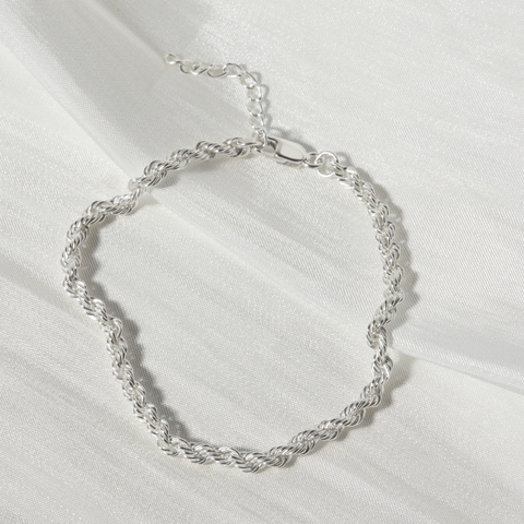 Lắc Tay Bạc 925 Trơn Xoắn Twist - VCB03