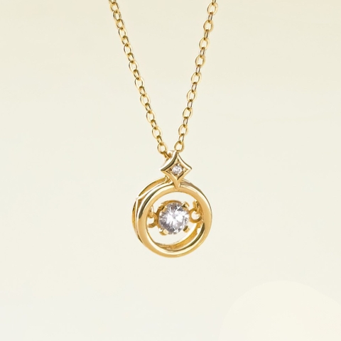 Dây Chuyền Bạc 925 Mặt Tròn Đá Nhảy Hình Ngôi Sao Star Dancing Stone - VCN27-CZ