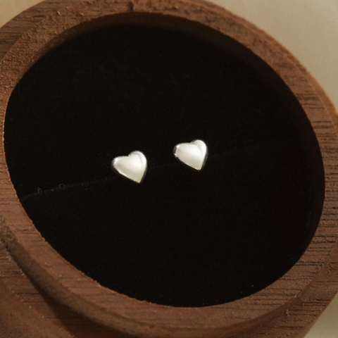 (1 Cái) Khuyên Tai Bạc 925 Flat Back Hình Trái Tim - VCE537-L