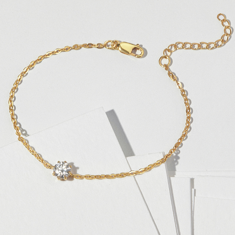 Lắc Tay Vàng 10K Đính Kim Cương Moissanite Shine Bright - VCB06V