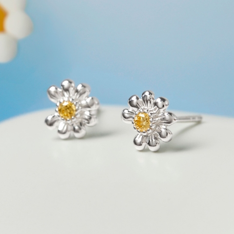 Khuyên Tai Stud Bạc 925 Nụ Hoa Cúc Daisy - VCE50