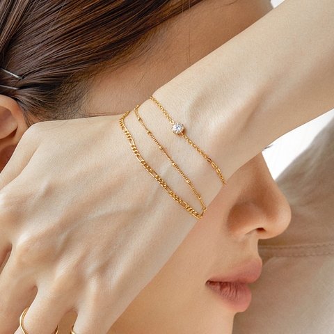 Lắc Tay Bạc 925 Trơn Mảnh Với Bi Satellite - VCB02 - Hover