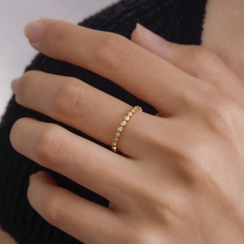 Nhẫn Bạc 925 Đính Đá Tròn Full Vòng - VCR515 - Hover