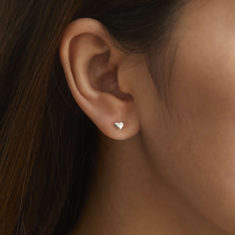 (1 Cái) Khuyên Tai Bạc 925 Flat Back Hình Trái Tim - VCE537-L - Hover
