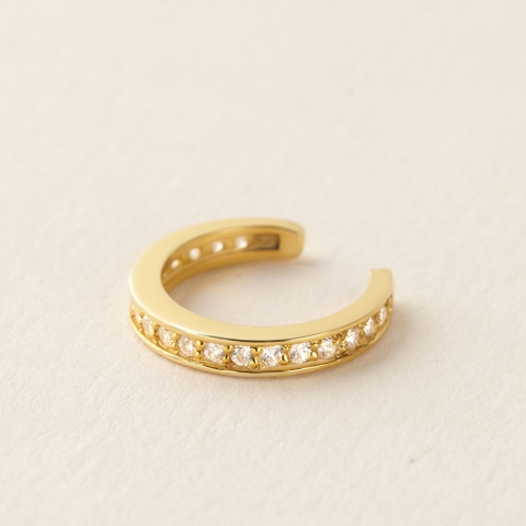 (1 Cái) Khuyên Tai Kẹp Vành Bạc 925 Tròn Hoop Đính Đá - Hoop Ear Cuff - BE06-L - Hover