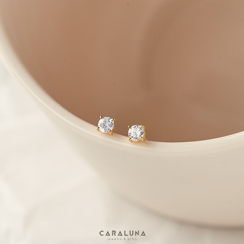 (1 cái) Hoa Tai Bạc 925 Nụ Đá Minimalist Studs-BE13-2-L