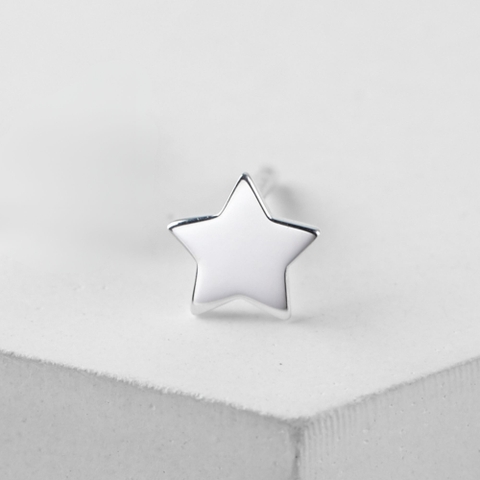 (1 Cái) Khuyên Tai Stud Bạc 925 Ngôi Sao 5 Cánh Starry Stud - BE20-L - Hover