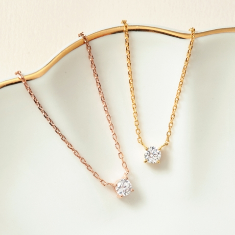 Dây Chuyền Bạc 925 Đính Đá Chủ - Single Stone Necklace - BN06