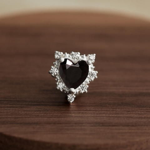 Charm Kính Bạc 925 Tim Đính Đá - Pure Heart - VKC19