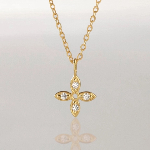 Dây Chuyền Bạc 925 Cỏ 4 Lá May Mắn - Tiny 4 Leaf Clover - VGN21