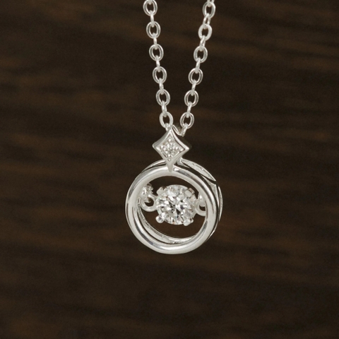 Dây Chuyền Bạc 925 Star Dancing Stone Đính Đá Kim Cương - VCN27-MS