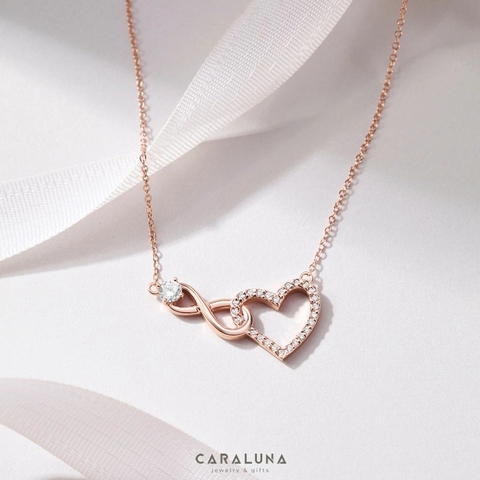 Dây Chuyền Bạc 925 Infinite Love Đính Đá Trái Tim Vô Cực - VYN11
