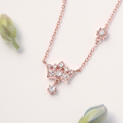 Dây Chuyền Bạc 925 Vương Miện Công Chúa Đính Đá Crown Princess - VGN03