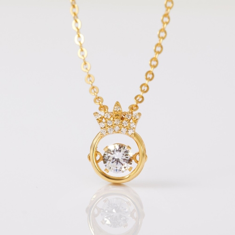 Dây Chuyền Vàng 10K My Queen Đính Kim Cương Đá Nhảy - VYN13V