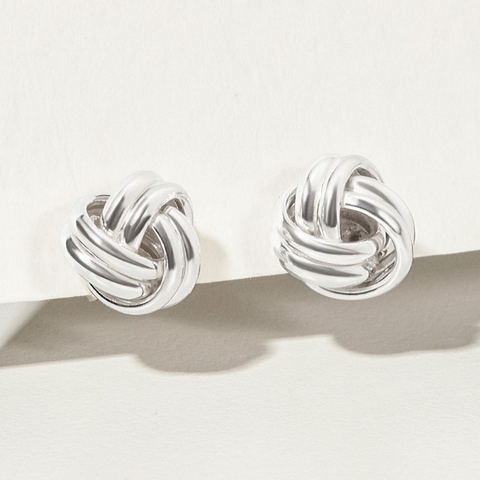 Hoa Tai Bạc 925 Dáng Nụ Sợi Kết Nối Knot - VUE501