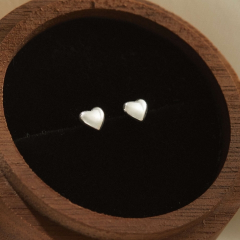 (1 Cái) Khuyên Tai Bạc 925 Flat Back Hình Trái Tim - VCE537-L