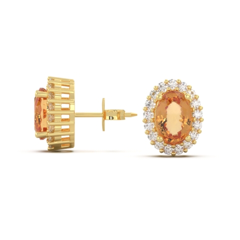 Bông Tai Đá Quý Citrine Vàng - VHE01-01 - Hover