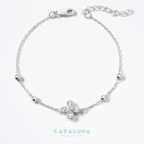 Lắc Tay Bạc 925 Cỏ 4 Lá Đính Đá - 4 Leaf Clover - VYB27