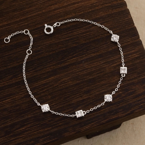 Lắc Tay Bạc 925 Đính Đá Lấp Lánh Mix Cách Điệu Lucky Clover - VCB45