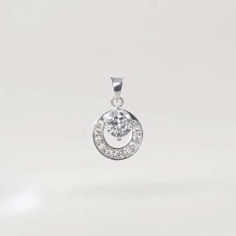 Mặt Dây Chuyền Bạc 925 Vòng Tròn Gắn Đá Circle Stone - VCP03