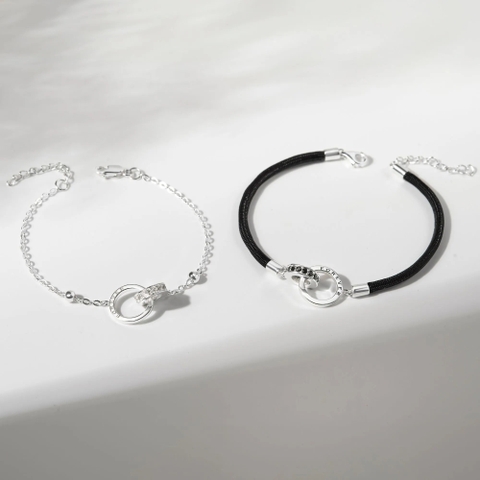 (Một Cặp) Bộ Vòng Tay Đôi Đính Đá Vòng Tròn Lồng Tình Yêu Nam Nữ Eternity Love  - Trang Sức Cặp Đôi Ý Nghĩa - VYB29 & VYB57