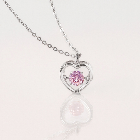 Dây Chuyền Bạc 925 Trái Tim Đá Nhảy Bling Heart - VYN62 - Hover