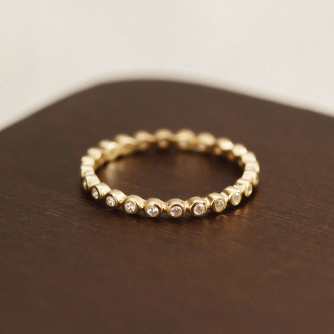 Nhẫn Bạc 925 Đính Đá Tròn Full Vòng - VCR515