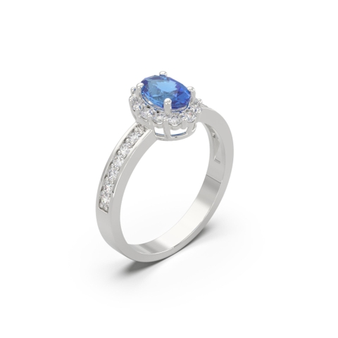 Nhẫn Đá Quý Sapphire Xanh - VHR01-04