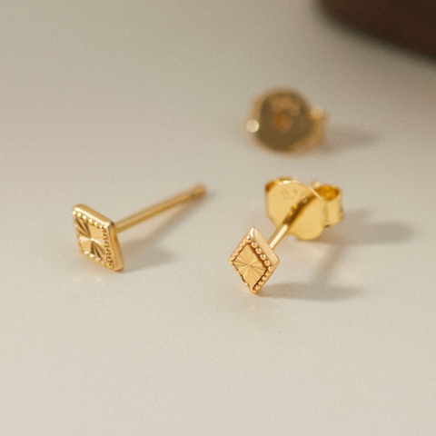 (1 Cái) Khuyên Tai Bạc 925 Stud Hình Lục Giác - ODE247 - Hover