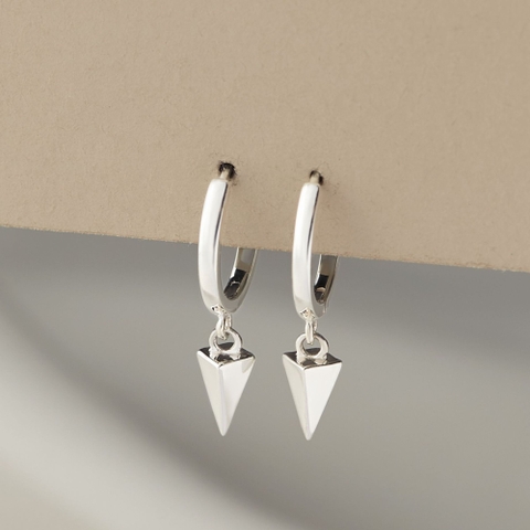 (1 Cái) Khuyên Tai Hoop Bạc 925 Dáng Treo Hình Mũi Tên Poison Arrow Earrings - BE25-L - Hover