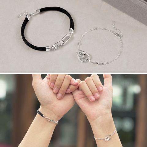 (Một Cặp) Bộ Vòng Tay Đôi Gắn Kết Eternity Love Nam Nữ - Trang Sức Cặp Đôi Ý Nghĩa - LDB28 + VYB29 - Hover