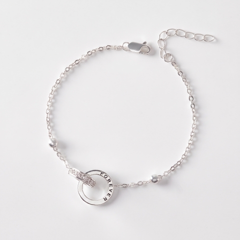 Lắc Tay Bạc 925 Đính Đá Vòng Tròn Lồng Tình Yêu Cho Nữ Eternity Love - VYB29