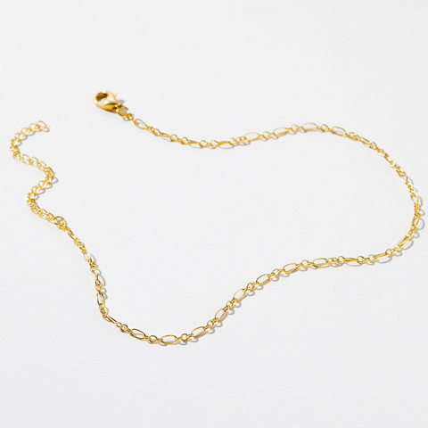 Lắc Chân Bạc 925 Xích Oval Tròn Xen Kẽ Chain Anklet - VCA02