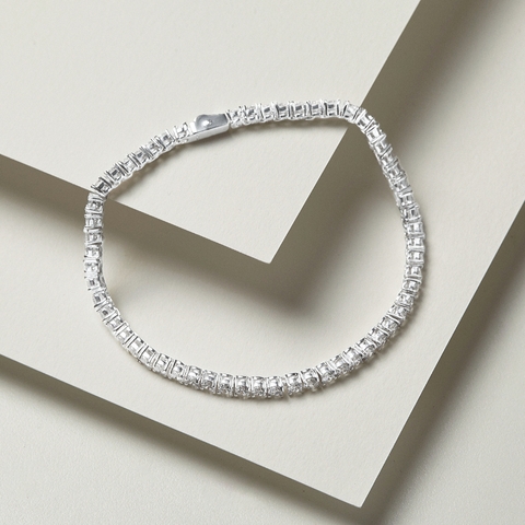 Vòng Tay Bạc 925 Đính Full Đá Tennis - VCB501