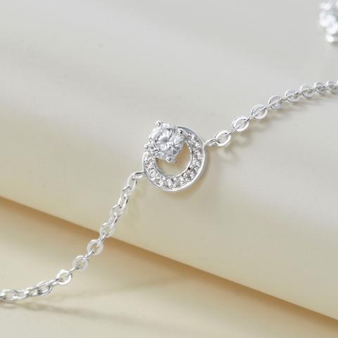 Lắc Tay Bạc 925 Vòng Tròn Gắn Đá Circle Stone - VCB20