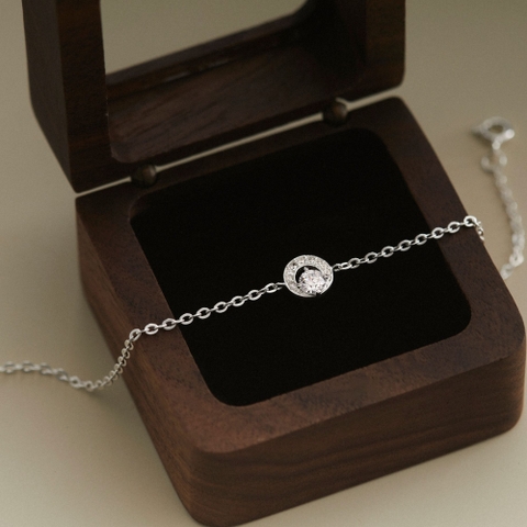 Lắc Tay Bạc 925 Vòng Tròn Gắn Đá Circle Stone - VCB20 - Hover