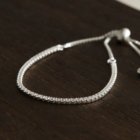 Lắc Tay Bạc 925 Tennis Dây Rút Bản Nhỏ - VCB22 - Hover