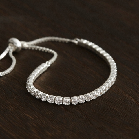Lắc Tay Bạc 925 Tennis Dây Rút Bản Lớn - VCB23