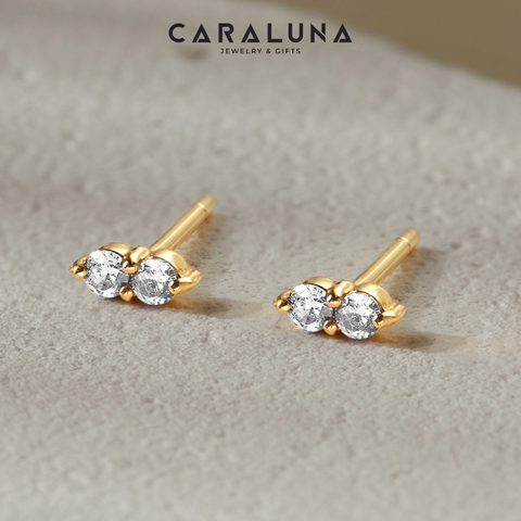 (1 cái) Khuyên Tai Nụ Bạc 925 Stud Hoa 2 Cánh Tiny Stud-VCE10-L