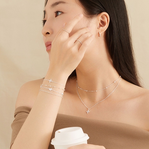 Dây Chuyền Bạc 925 Dây Xích Bi Classic - Beaded Chain - VCN24 - Hover