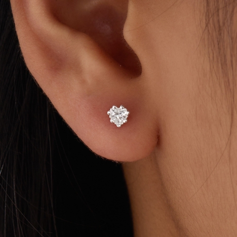(1 cái) Khuyên Tai Stud Bạc 925 Hình Trái Tim Nhỏ Đính Đá - Tiny Heart Stud-VCE22-L - Hover