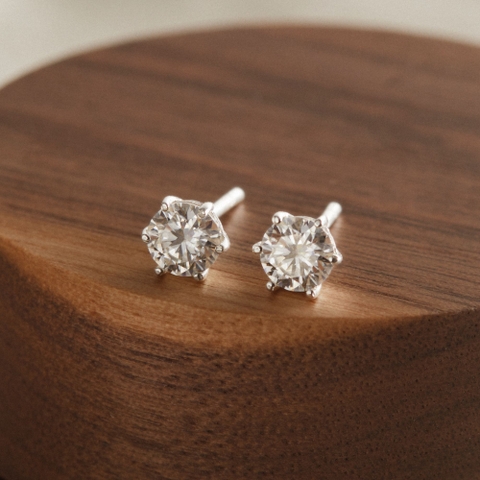 Khuyên Tai Bạc 925 Đính Kim Cương Moissanite VCE30-MS