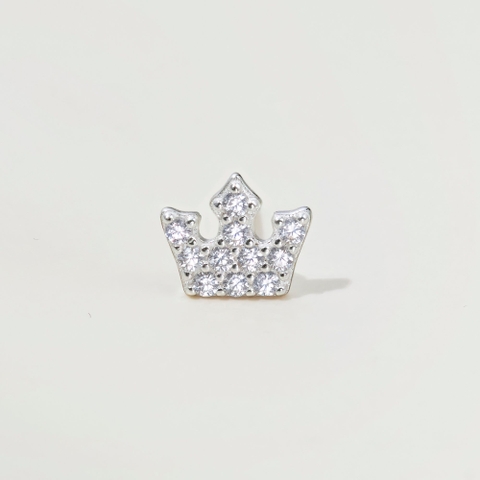 (1 Cái) Hoa Tai Stud Bạc 925 Vương Miện Đính Đá Lấp Lánh - VCE504-L - Hover