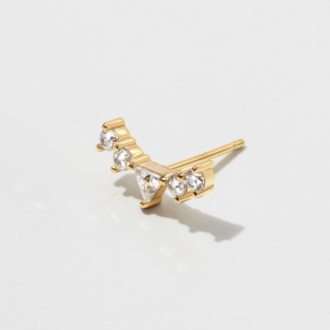 (1 Cái) Khuyên Tai Stud Bạc 925 Hình Hoa Cong Đính Đá Glowy Earrings - VCE508-L - Hover