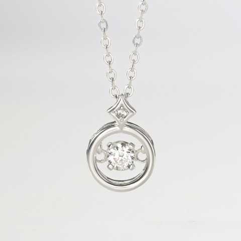 Dây Chuyền Bạc 925 Mặt Tròn Đá Nhảy Hình Ngôi Sao Star Dancing Stone - VCN27-CZ - Hover