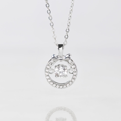Vòng Cổ Bạc 925 Hình Nơ Đá Nhảy Bow Dancing Stone - VCN30 - Hover