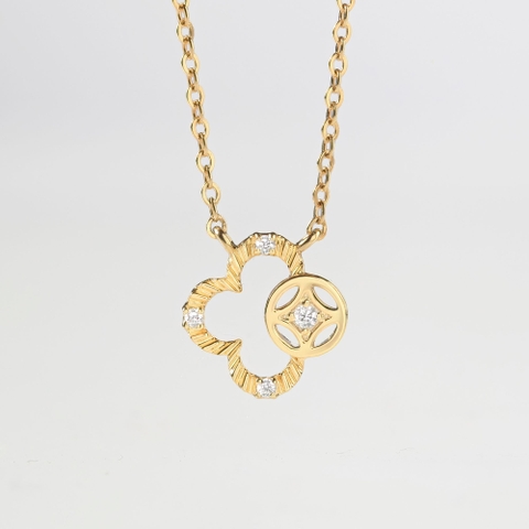 Dây Chuyền Vàng 10K Kim Tiền Tài Lộc Đính Kim Cương Moissanite - VCN37V