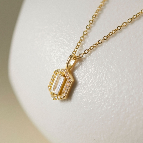 Dây Chuyền Bạc 925 Mặt Đá Chủ Lục Giác Lấp Lánh - VCN507 - Hover