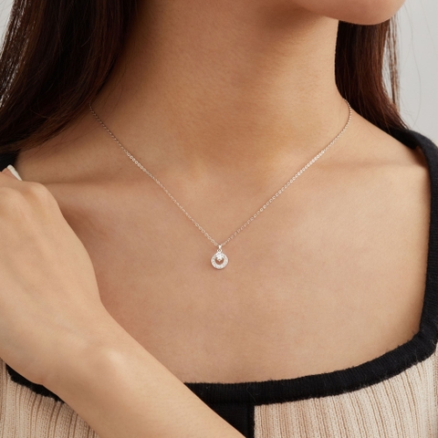 Mặt Dây Chuyền Bạc 925 Vòng Tròn Gắn Đá Circle Stone - VCP03 - Hover