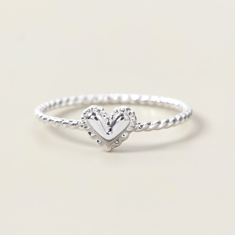 Nhẫn Bạc 925 Hình Trái Tim Nhỏ Viền Bèo Nhún - Tiny Heart - VCR21